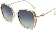 [AXPYPXA] Oversized Square Sunglasses for Women Polarized Fashion Trendy Big Large Wide Sunnies Shades Frame with Diamonds