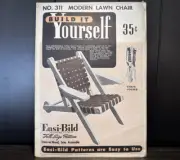 Vintage 1952 EASI-BILD Wood Pattern Modern Lawn Chair Wooden No. 311 - Unused