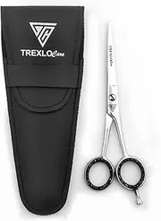 TrexloCare Professional Hairdressing Scissors Japanese Stainless Steel Silver for Hair Cutting trimming Razor Edge Shears Barber Salon & Home for Men Women and Children smooth cut