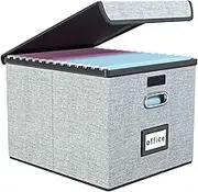File Organiser，Foldable with Lid Document Box，Document Organizer ， Decorative Document Storage Bins for Office/Home/School