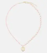 [Sydney Evan] Sydney Evan 14kt gold necklace with pearls One Size pink