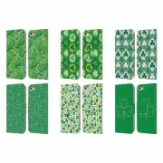 HEAD CASE SHAMROCK LEATHER BOOK WALLET CASE & WALLPAPER FOR APPLE iPOD TOUCH MP3
