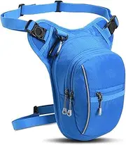 Motorcycle Riding Bag Motorcycle Drop Waist Leg Bag Thigh Belt Hip Bum Waterproof Motorbike Tactical Travel Cell Mobile Phone Purse Fanny Pack Bags Motorbike Saddle Bag(Blue)