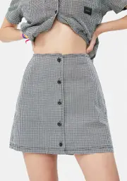 [Obey] Creeper Button Up Mini Skirt