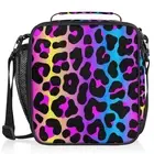 Rainbow Cheetah Leopard Print Lunch Bag Box for Kids Boys Girls Insulated Lun...