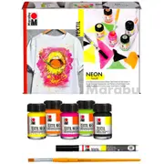 Marabu Textil Fabric Dye Paint Craft Kit - Neon