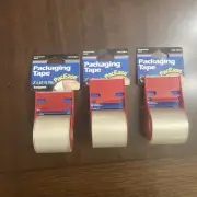 3 Pack Scotch Clear Packaging Tape Dispenser Mailing Shipping 2 x 22 Yds