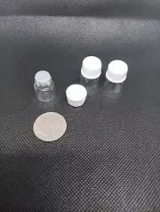 100pcs 1ml Mini Glass Bottle With White Screw Lid 1cc Transparent Perfume Sample