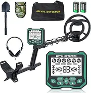 Metal Detector for Adults Professional, Professional Higher Accuracy Gold Detector, Higher Accuracy, Backlit LCD Display, 5 Mode, Advanced DSP Chip 10" Coil Metal Detectors - Green