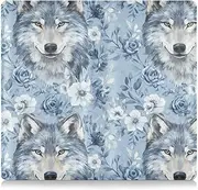 Amooorous Cartoon Cute Wolf Blue Pu Leather Auto Registration Insurance & ID Card Holder Prefect Car Essentials Wallet for Driver License, Cards & Essential Documents, cartoon cute Wolf Blue, 1 size