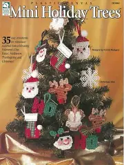 Mini Holiday Trees Plastic Canvas Decoration Santa Stockings Rudolph Snowman OOP