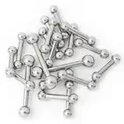 6 Tongue Nipple Piercing Barbells 8 Gauge Mixed Lengths