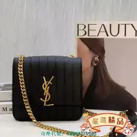 在飛比找Yahoo!奇摩拍賣優惠-嚴選精品二手 YSL（聖羅蘭）Vicky Bag 黑金荔枝牛