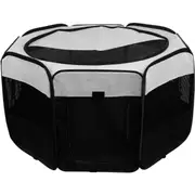 Foldable Playpen for Dog/Cat/Puppy with Removable Mesh Shade Cover