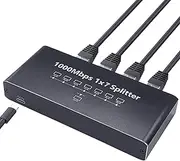 Ethernet Hub | 8-Port Ethernet Cable Splitter | High Speed 1000Mbps Plug and Play Adapter for Home Commercial Streaming TV Laptop Computer