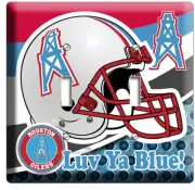 HOUSTON OILERS FOOTBALL TEAM 2G LIGHT SWITCH WALL PLATE MAN CAVE GAME ROOM DECOR