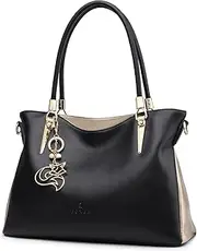 [FOXER] Women Leather Handbag Purse Lady Work Tote Shoulder Bag Top Handle Bag Satchel Carryall Ladies Pocketbooks