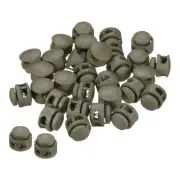 Cord Locks, 30 Pack Round Spring Toggle Stopper, Olive Drab