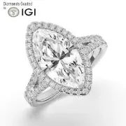 Marquise Solitaire Labgrown Diamond Engagement Ring Platinum 3.65 Ct
