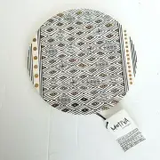 Motiva by Marago Greek Ceramic Art Trivet White Gold Black 6.5"