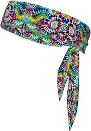 [HVTTIOR] Exotic Tribe Tie Dye Style Print Multifunctional Sweat Wicking Sports Head Tie Headband for Tennis Basketball Karate