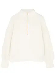 Varley Acadia Half-zip Stretch-jersey Sweatshirt - Cream - M (UK12 / M) M (UK12 / M)