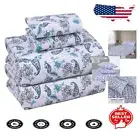 Luxury Chintz Paisley Full Size Flannel Sheets - Breathable & Lightweight