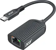 acer USB C to Ethernet Adapter, Portable Gigabit Network Adapter [Thunderbolt 4/3] Type-C RJ45 LAN Adaptor for CAT6/7, for MacBook Air/Pro, iPhone 15 Pro/Max, Dell XPS, Galaxy S8