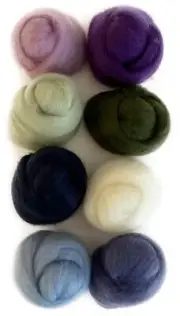 Wool Roving 12" .25oz 8/Pkg Hydrangeas