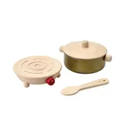 PlanToys Cookery Set Wooden Pretend Play Kids/Children Interactive Toy 2y+