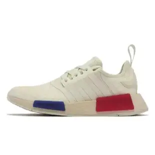 adidas 休閒鞋 NMD_R1 男鞋 女鞋 奶油白 藍紅 經典 緩震 支撐 襪套式 HQ4451