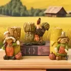 Funny Scarecrow Figurine Resin Decoration Candle Holder Autumn