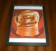 KRUG LUXUS BEER FRAMED COLOR AD PRINT - FRED KRUG BREWING CO - OMAHA, NEBRASKA