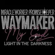 SUPERDANT Waymaker Iron on Rhinestones Transfer Christian Quotes Bling Glass Rhinestone Decals DIY Hotfix Transfer Stickers Crystal for T-Shirt Clothing Hoodies Art Craft Decor 21x29.7cm