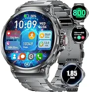 [LIGE] Military Smart Watch for Men (Answer/Make Calls), 1.85" Big Screen Smartwatch with 800mAh Large Battery,100+Sport Modes Calories Pedometers Fitness Tracker Sports Watch 5ATM Waterproof for iOS Android