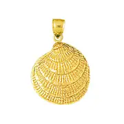 14K Gold Clam Shell Pendant