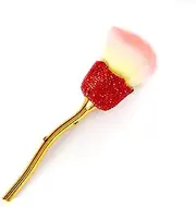 WOKOTO 1pcs Rose Nail Dust Brushes Embedded Red Rhinestones For Acrylic Nails Powder Remover Brushes Trimming Cleaning Tools Loose Face Cosmetics Blending Foundation Powder Brush Make Up Brushes