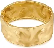 [Generic] Gold Bangle Bracelets for Women Thick Wide Hinged Cuff Bracelets Vintage Statement Gold Bracelet Twisted Hammered Wrist Arm Cuff Bracelets