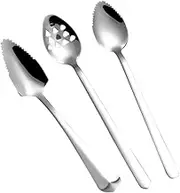 GOOHOCHY Rice Fruit Scoops Set of 3 Stainless Steel Scraping Spoons Smooth Edges for Infants