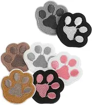 Operitacx 7pcs Dog Paw Print Iron Patches Embroidered Applique for Clothes Hats Backpacks Shoes Easy to Apply DIY Craft Decoration