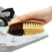 Wooden Bamboo Handle Palm Pot Pan Dish Brush Scrub Washing Up Scourer Sponge
