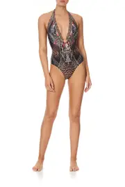 RING DETAIL PLUNGE V ONE PIECE GOTHIC GODDESS