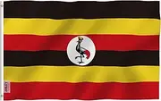 ANLEY Fly Breeze 3x5 Feet Uganda Flag - Vivid Color and UV Fade Resistant - Canvas Header and Double Stitched - Republic of Uganda Flags Polyester with Brass Grommets 3 X 5 Ft