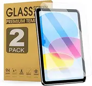 ZenRich [2 Pack] iPad 10th Generation Screen Protector 10.9 inch 2022 A2696/A2757/A2777, 9H Hardness Tempered Glass Film HD Clear/Bubble Free/Scratch Resistant for iPad 10 Gen