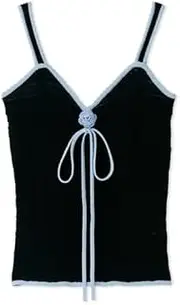[Lily Brown] LWNT244135 Women's Rose Motif Crochet Camisole