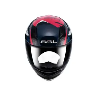【SOL Helmets】SF-2M全罩式安全帽 (浮世繪_藍/紅) ｜ SOL安全帽官方商城