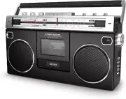 Ion Audio 1980S-Style Portable Bluetooth Boombox AM/FM Radio Cassette Player Re