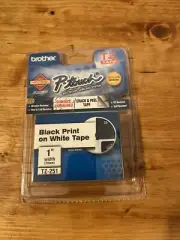 Brother TZ-251 P-Touch Label Tape Black Print on White Tape 1" Wide