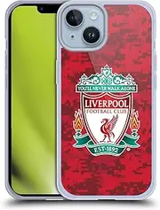 Head Case Designs Official Liverpool Football Club Home Red Crest Digital Camouflage Gel Phone Case Cover [Military Grade Protection] Compatible with Apple iPhone 14