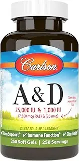 Carlson Labs - Vitamin A & D/25,000 IU & 1,000 IU - 250 Softgels
